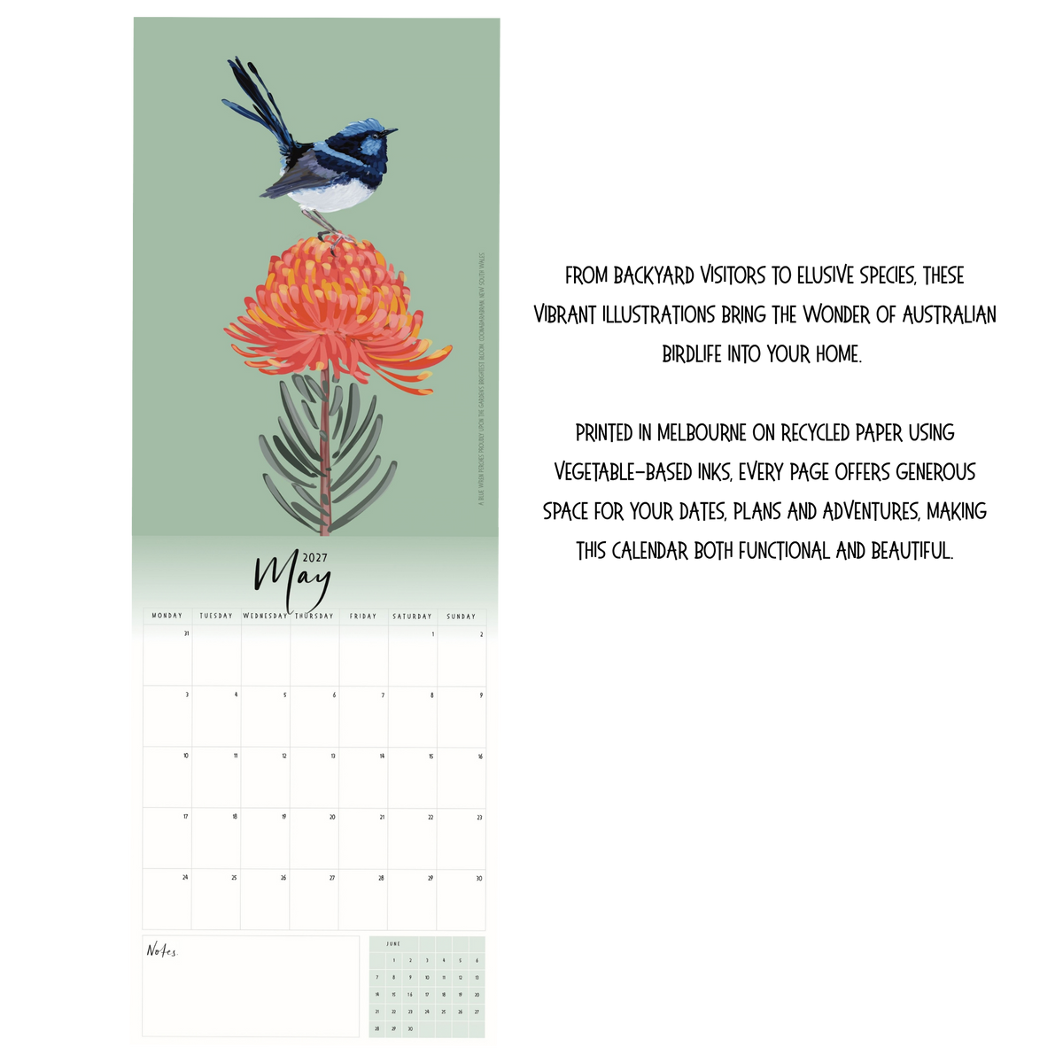 2027 Australian Bird Art Calendar