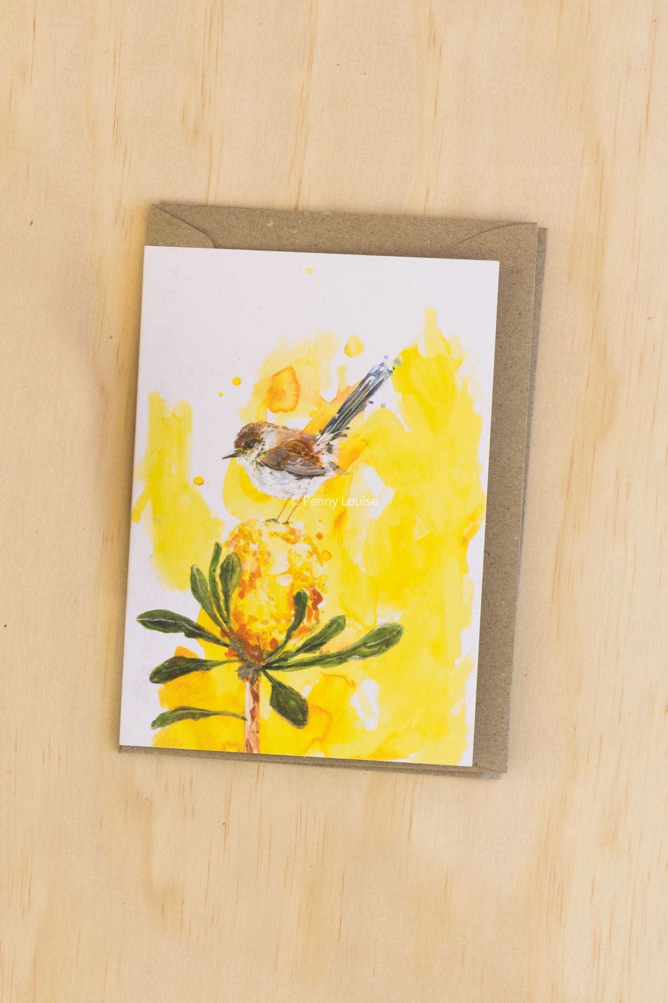 'Little bird, big hello' - Greeting card