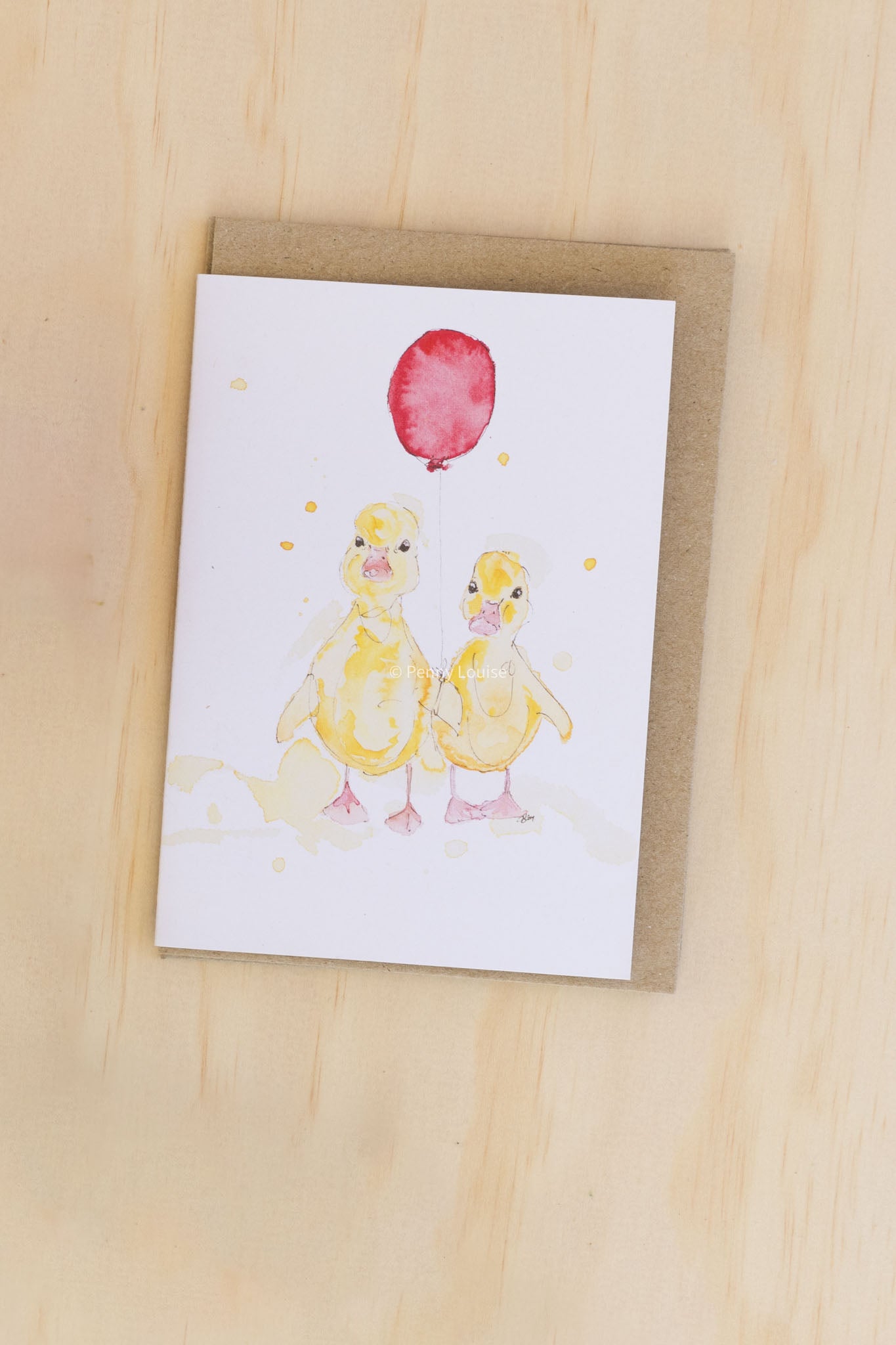 'Party duck pair' - Greeting card