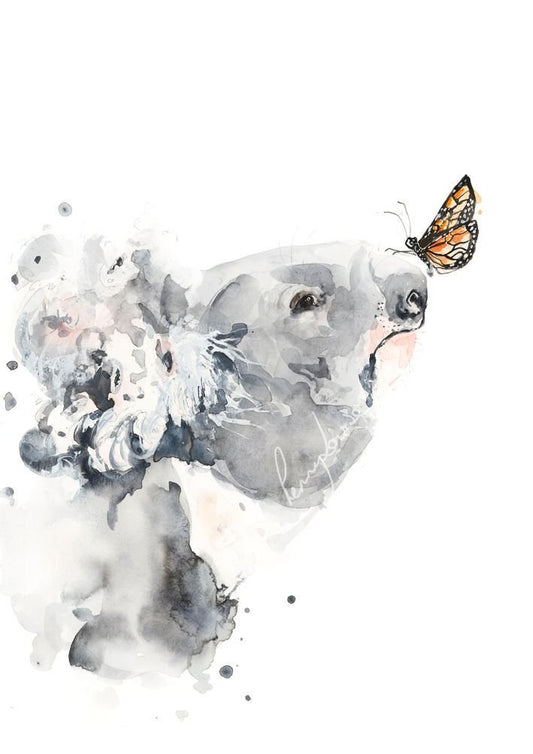 'Conversations' - Koala and Monarch Butterfly - Fine Art Print - Paper