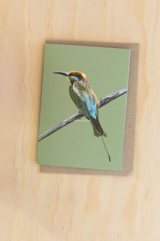 'Rainbow Bee-eater' - Greeting card