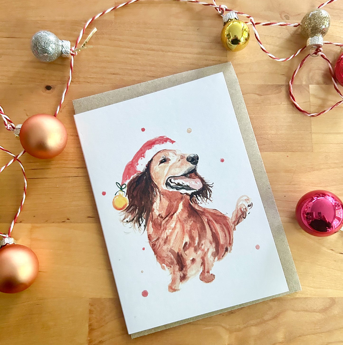 'A Very Dachshund Christmas' Christmas Greeting card