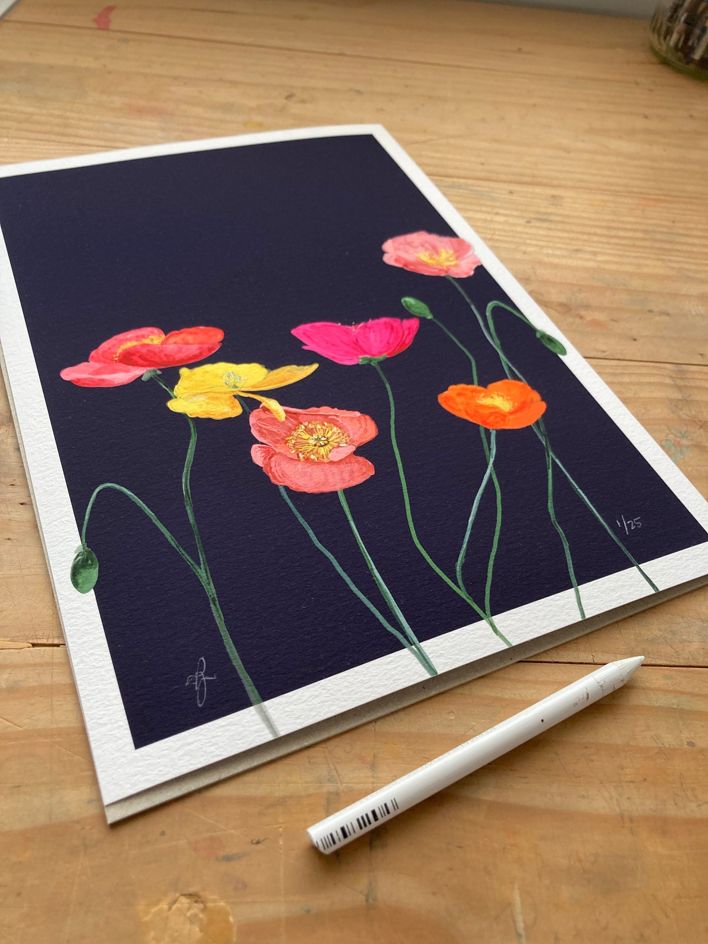 'Midnight Bloom III' – Poppies - Fine Art Print - Paper