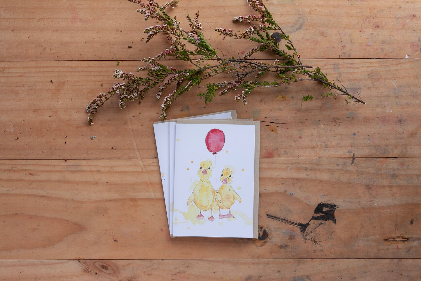 'Party duck pair' - Greeting card