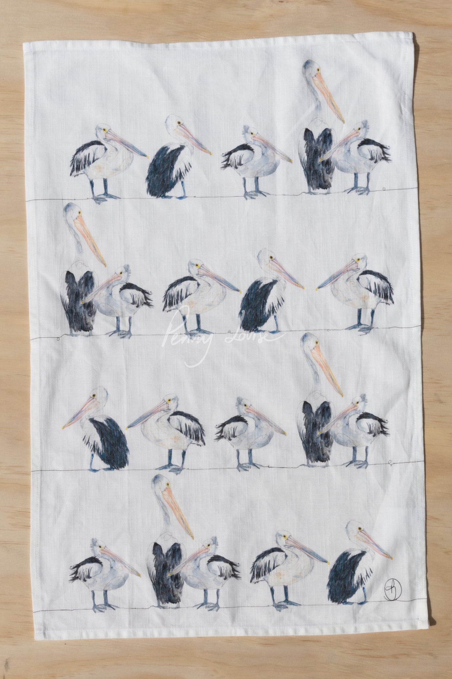 'Pelican Parade' - Tea Towel