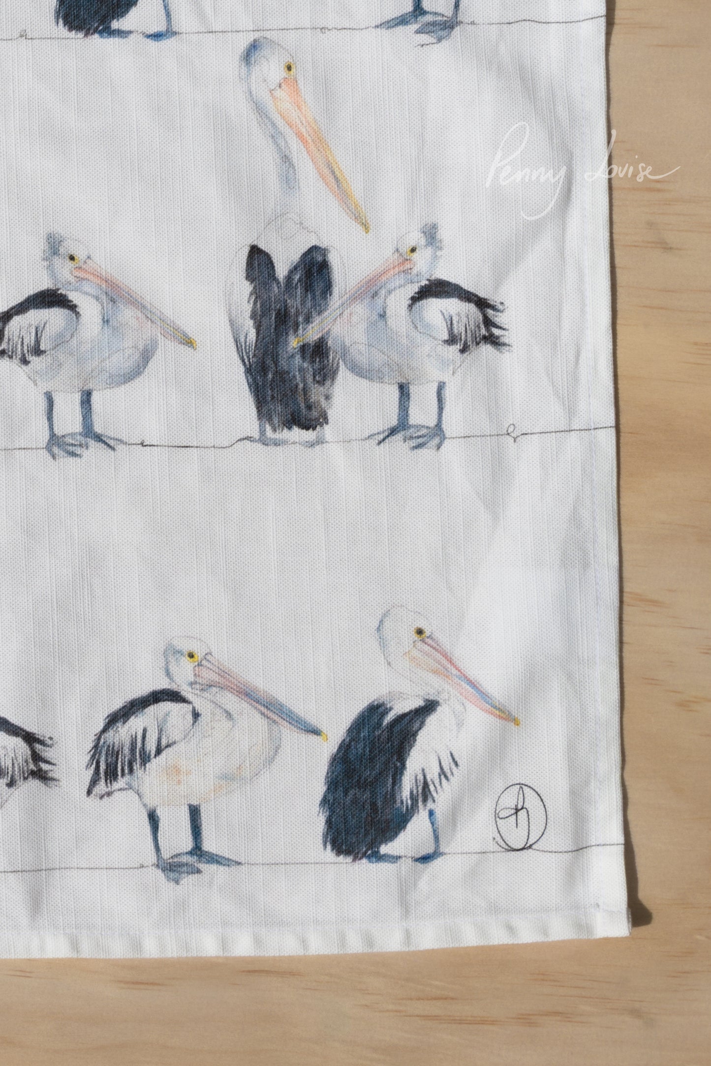 'Pelican Parade' - Tea Towel
