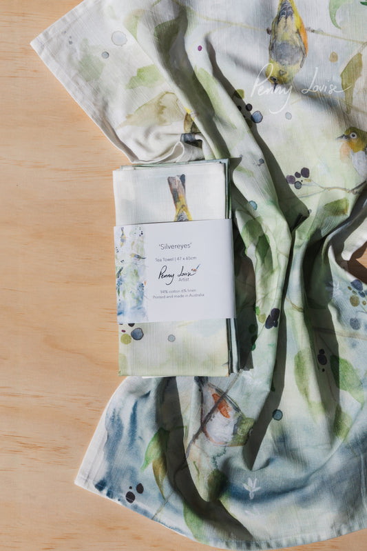 'Silver Eyes' - Tea Towel