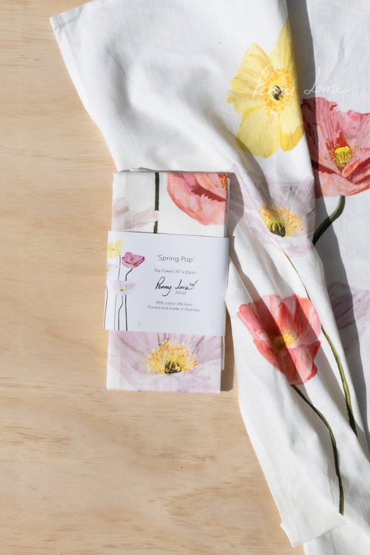 'Spring Pop' - Tea Towel