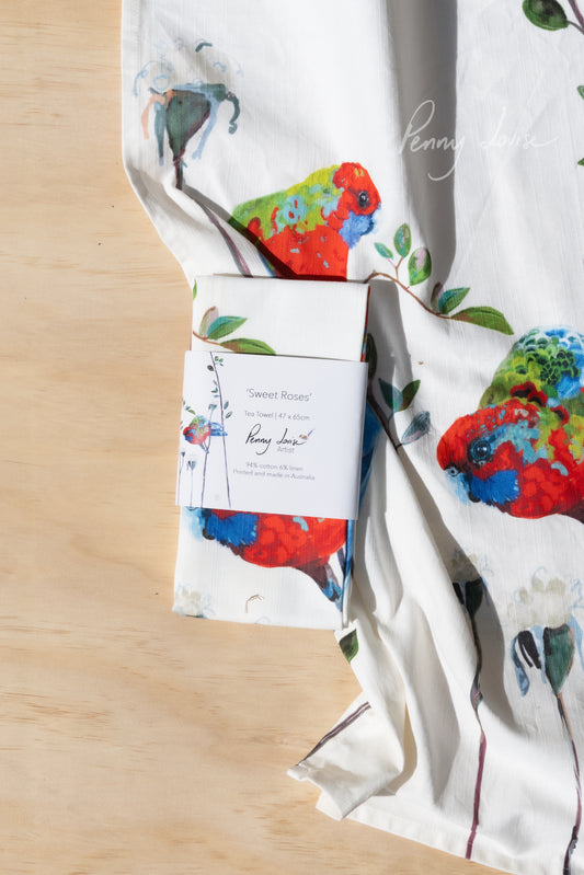'Sweet Roses' - Tea Towel
